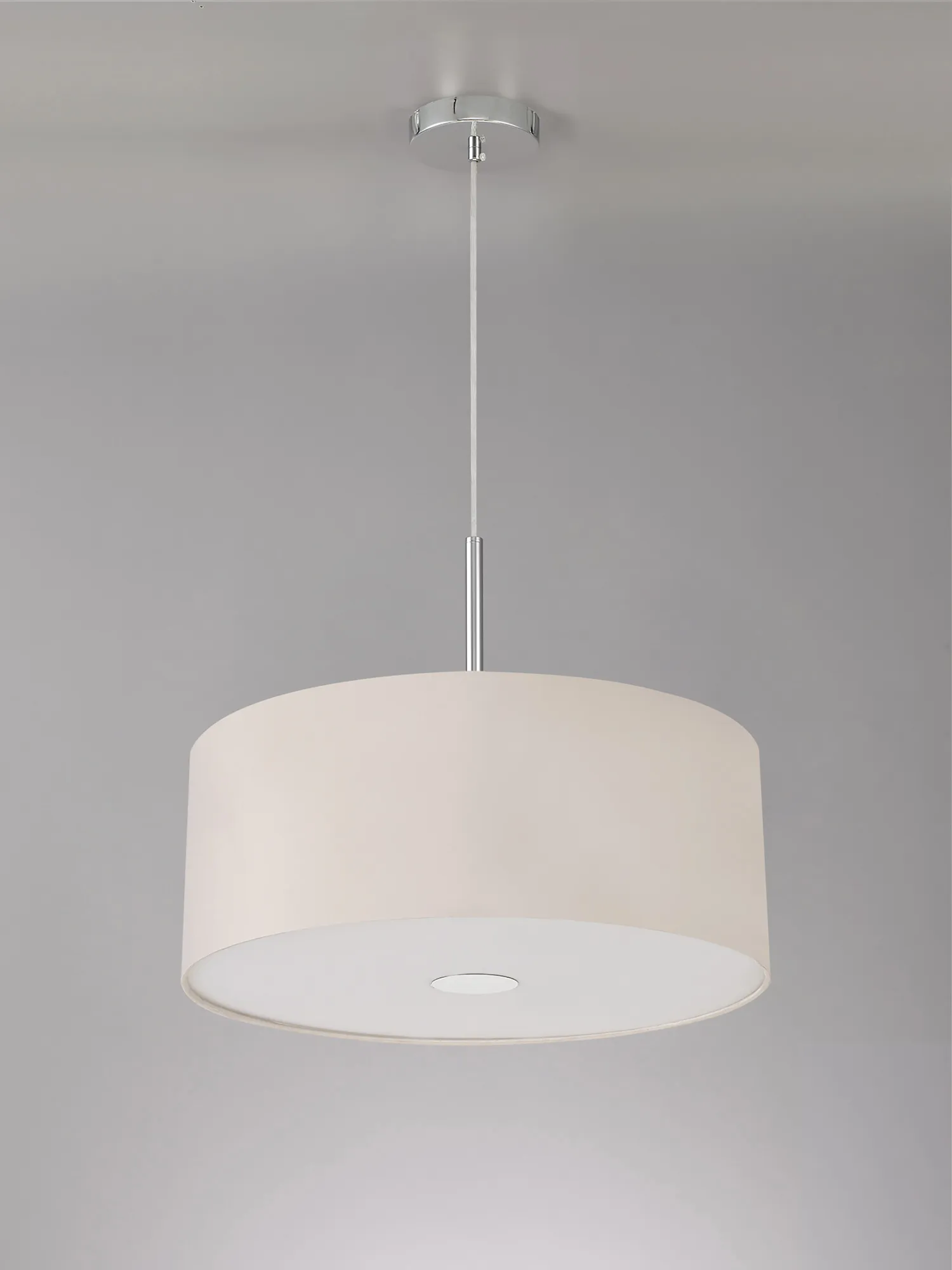 Baymont 50cm 3 Light Pendant Polished Chrome, Nude Beige/Moonlight, Frosted Diffuser DK0344  Deco Baymont CH NU